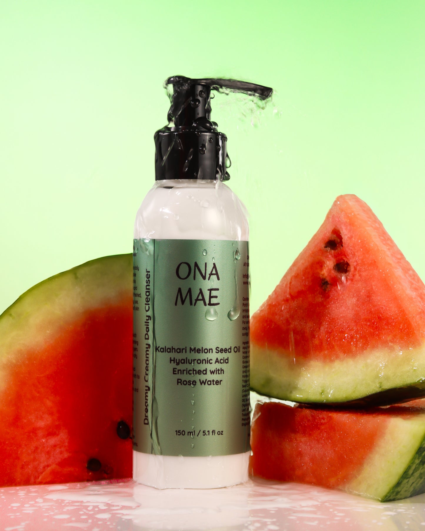 ONA MAE Kalahari Melon Seed Oil + Hyaluronic Acid + Aloe Cleanser in rose water
