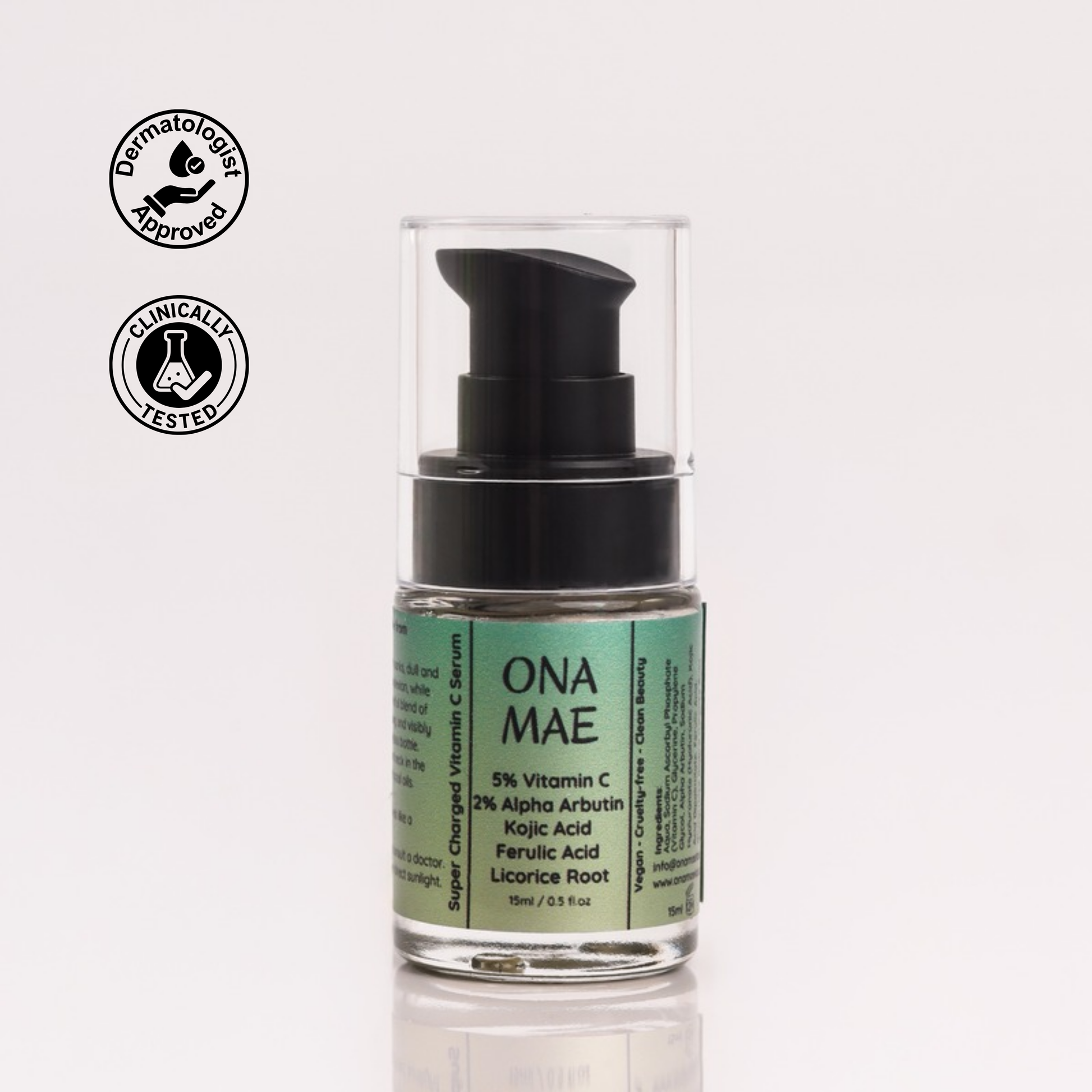 ONA MAE Supercharged Vitamin C Serum for hyperpigmentation, acne, dark marks