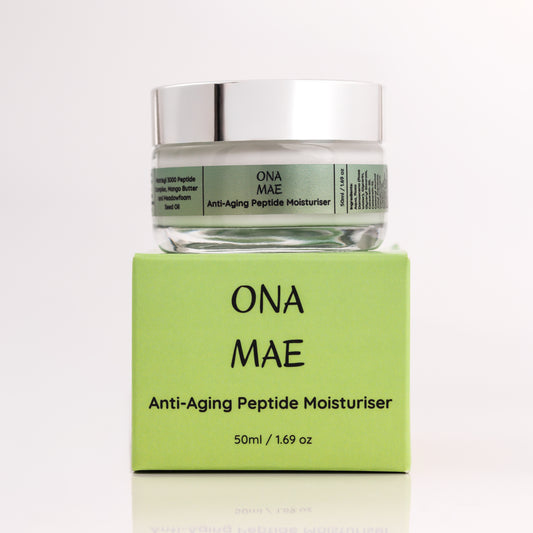 ONA MAE Anti-Aging Peptide Moisturizer with packaging on a white background