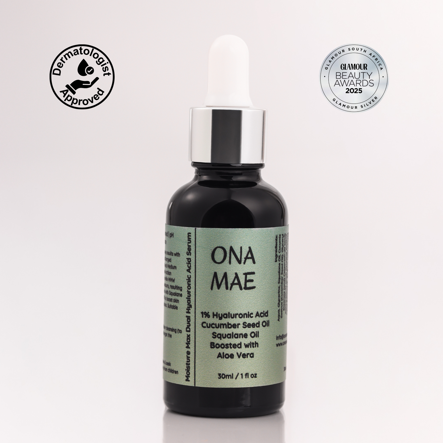 Ona Mae Hyaluronic Acid Serum for dry and dehydrated skin — plumps and smooths fine lines